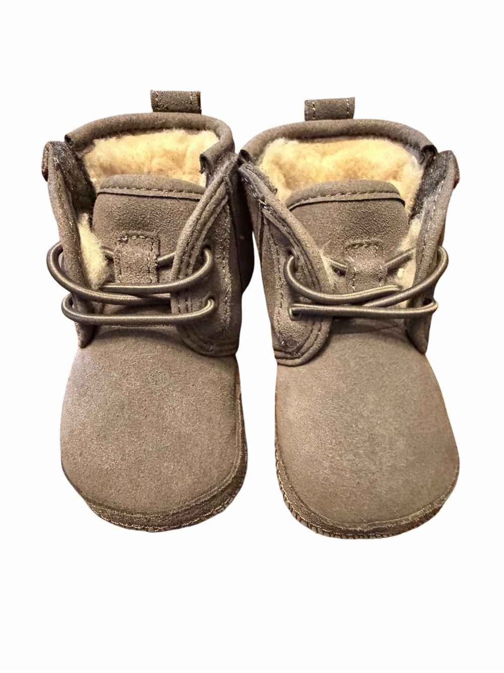 UGG Infant Suede Lace-Up Boots in Gray SIZE 0/1C